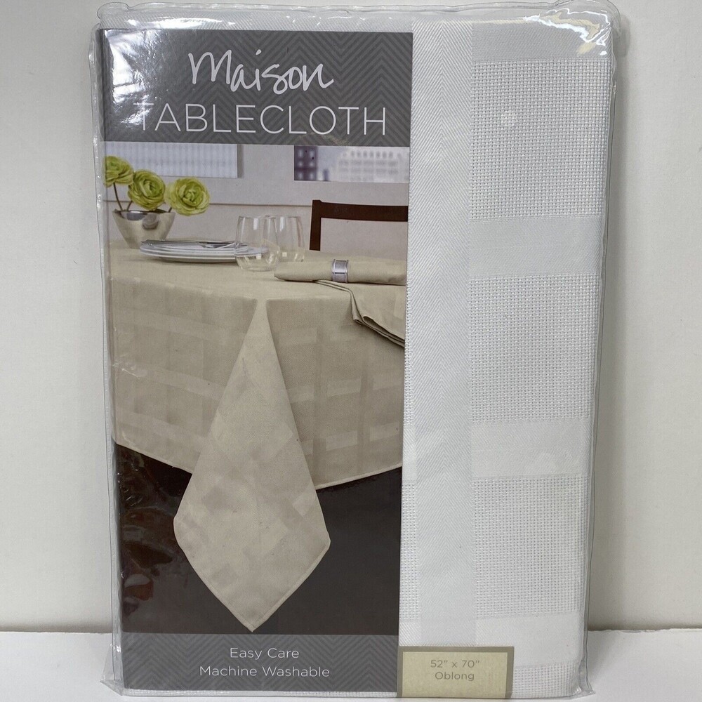 Maison Tablecloth White Fabric Heavy Wrinkle Resistant by Benson Mills